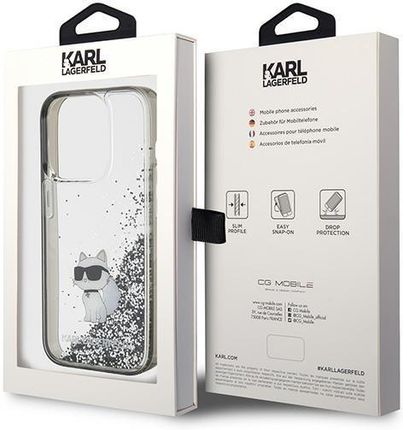 Karl Lagerfeld Etui Liquid Glitter Choupette Do Apple Iphone 15 Pro Max Przezroczysty - zdjęcie 3