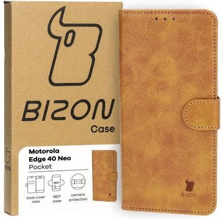 Bizon Etui Case Pocket Do Motorola Edge 40 Neo Brązowe