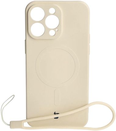 Bizon Etui Case Silicone Magsafe Do Apple Iphone 15 Pro Max Beżowe