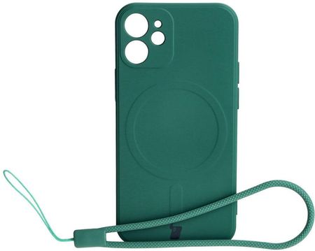 Bizon Etui Case Silicone Magsafe Sq Do Apple Iphone 12 Mini Ciemnozielone