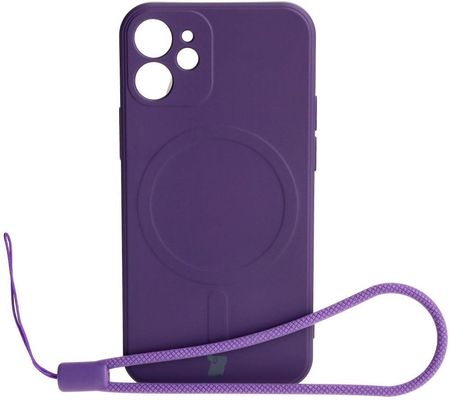 Bizon Etui Case Silicone Magsafe Sq Do Apple Iphone 12 Mini Śliwkowe