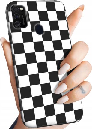 Hello Case Etui Matowe Do Samsung Galaxy M21 Biały Czarny Czarno Biały Obudowa