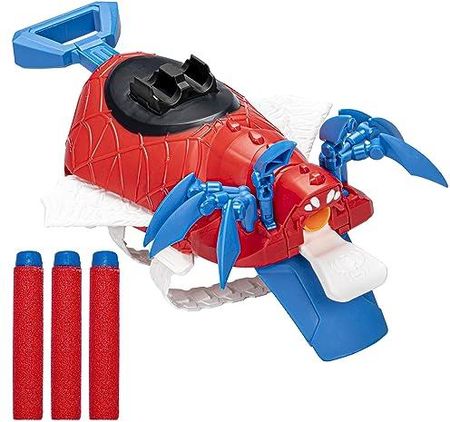 Hasbro Marvel Mech Strike Mechasaurs Spider-Man Arachno Blaster, NERF Blaster z 3 rzutkami,  F6677