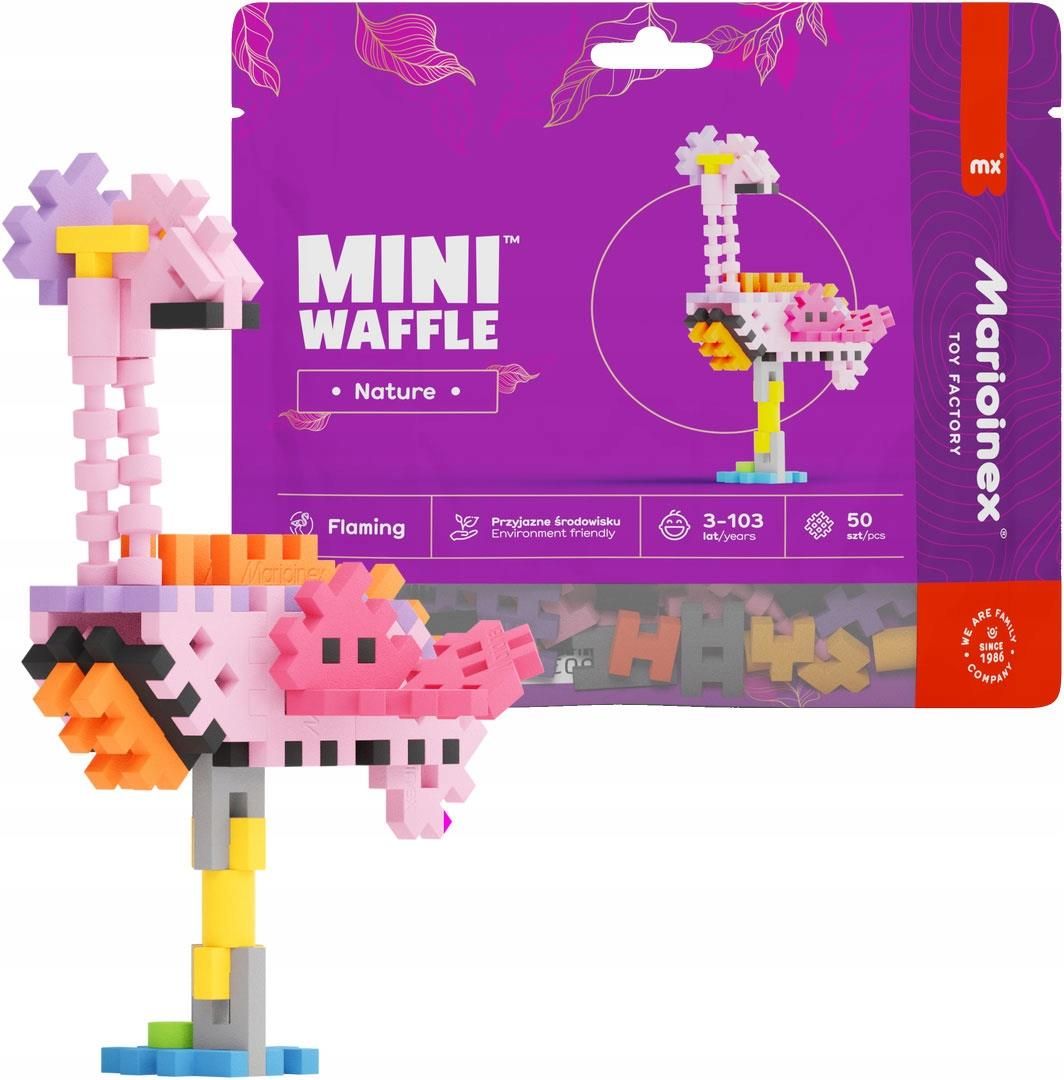 Marioinex Mini Waffle Constructor Rosa – 70 Bausteine Für Kinder, Kreatives Konstruktionsspielzeug