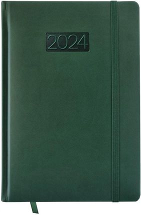 Kalendarz 2024 lux z gumką A5 dzienny V1 zielony