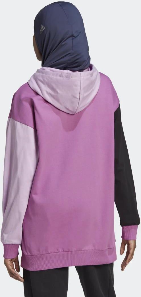 Pink Adidas Essentials Colorblock Hoodie Women's Short Hooded
