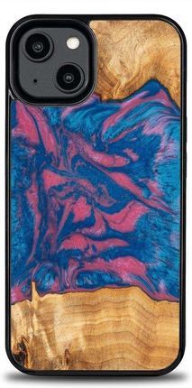 Bewood Etui Z Drewna I Żywicy Na Iphone 14 Pro Unique Vegas Różowo Niebieskie