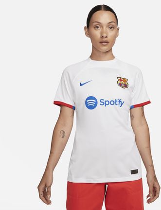 Damska Koszulka Piłkarska Nike Dri-Fit Fc Barcelona Stadium 2023/24 Wersja Wyjazdowa Biel