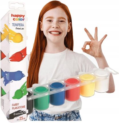 Happy Color Zestaw Szkoła Farby Plakatowe 6 X 25Ml