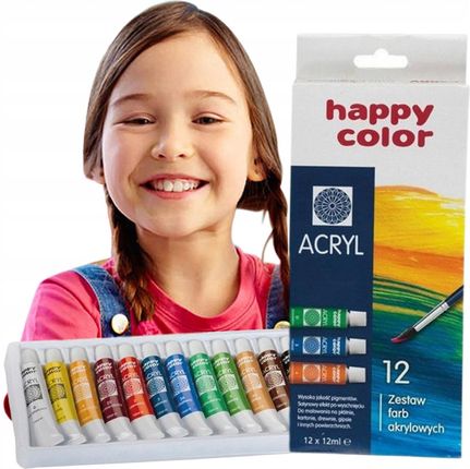 Happy Color Zestaw Malarski Farby Akrylowe 12X12Ml