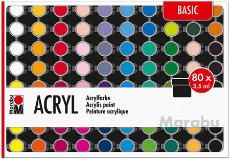 Marabu Farby Akrylowe W 34 Kolorach Acrylic Paints Basic