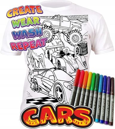 Samochody Koszulka Do Kolorowania 10Szt. Flamastry 9-11Lat Splat Planet