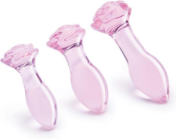 Dream Toys Glaze Glass Rosebud Anal Training Set Zestaw Trzech Korków Analnych Pink Ceneopl 9150