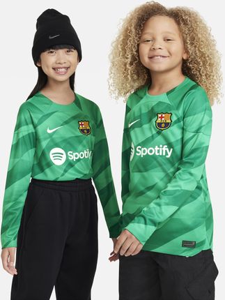 Koszulka Piłkarska Dla Dużych Dzieci Nike Dri Fit Fc Barcelona Stadium Goalkeeper 2023/24 Zieleń