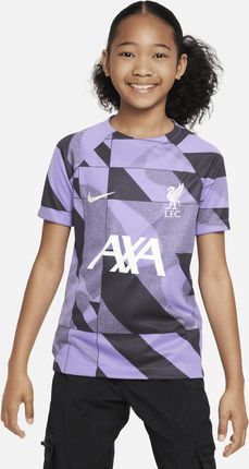 Przedmeczowa Koszulka Piłkarska Dla Dużych Dzieci Nike Dri-Fit Liverpool F.C. Academy Pro Fiolet
