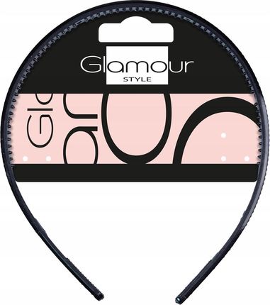 Glamour Opaska Czarna Plastikowa Z Kryształkami