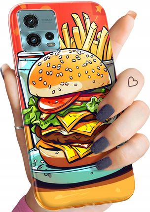 Hello Case Etui Do Motorola Moto G72 Hamburger Burgery Fast Food Jedzenie