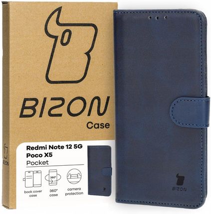 Bizon Etui Case Pocket Do Xiaomi Redmi Note 12 5G Poco X5 Granatowe