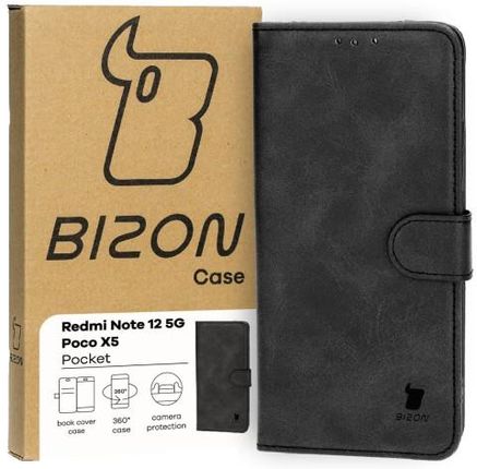 Bizon Etui Case Pocket Do Xiaomi Redmi Note 12 5G Poco X5 Czarne