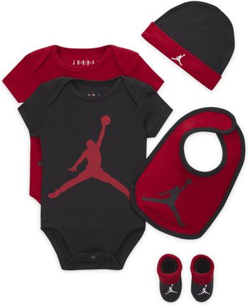 Pięcioczęściowy zestaw z body dla niemowląt Jordan 5-Piece Core Gift Set - Czerwony