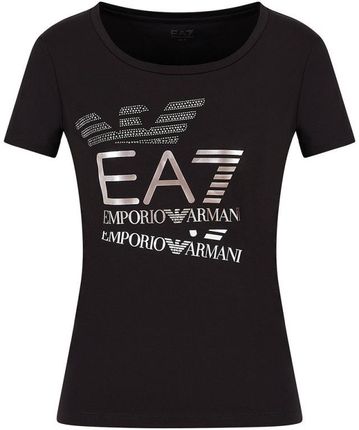 EMPORIO ARMANI EA7 markowy damski t-shirt BLACK/GOLD