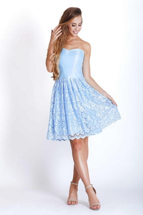 Sukienka z dekoltem w serce 1153 Sky Blue - Marselini