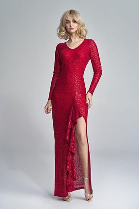 Sukienka Cekinowa sukienka maxi z godetem 2013 Red - Marselini