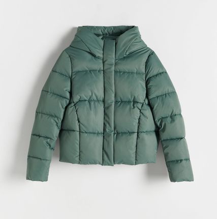 Reserved - Pikowana kurtka z ociepleniem - Zielony