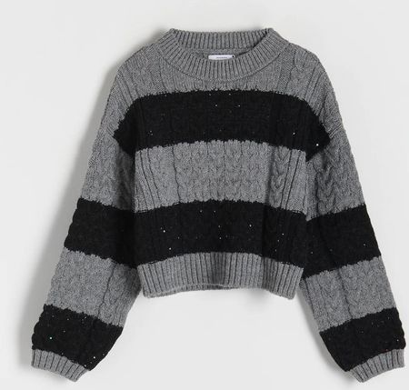Reserved - Sweter w warkoczowy splot - Wielobarwny