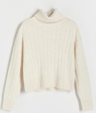 Reserved - Sweter z golfem - Beżowy