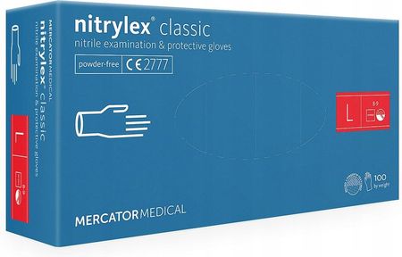 Mercator Medical Rękawice Nitrylowe Nitrylex Classic Blue L 100 S.