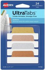 Zdjęcie Zakładki indeksujące 63,5x25,4 kolorowe metaliczne Avery Ultra Tabs 24szt. 74786 - Knurów