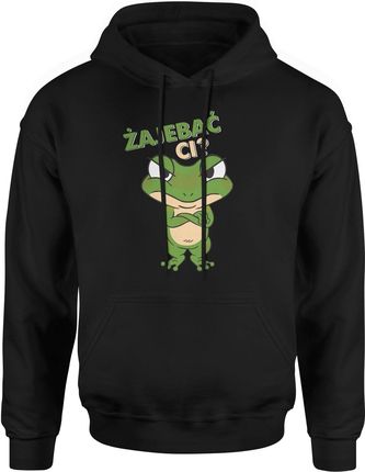 Zajebać Ci koszulka żaba Męska bluza z kapturem śmieszny prezent dla chłopaka (XXL, Czarny)