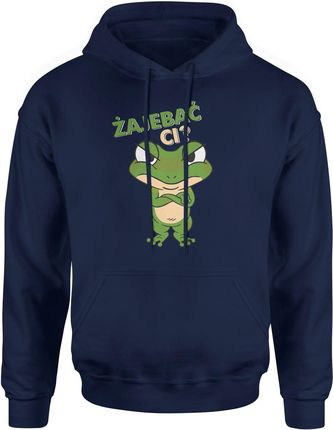 Zajebać Ci koszulka żaba Męska bluza z kapturem śmieszny prezent dla chłopaka (XXL, Granatowy)