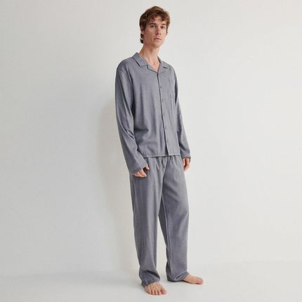 Reserved - Dwuczęściowa piżama z wiskozą - Szary