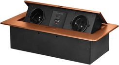 Zdjęcie Orno Gniazdo Meblowe Wpuszczane W Blat Usb 2X2P+Z 2Xusb (Typ A+C 3,6A) Złote (ORGM9034C) - Wodzisław Śląski