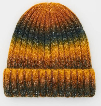 Reserved - Prążkowana czapka beanie - Wielobarwny