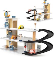 Zdjęcie Ecotoys Duży Drewniany Garaż Parking Z Windą + Autka Helikopter Myjnia - Chełmno