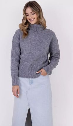Gruby sweter z golfem (Szary, S/M)