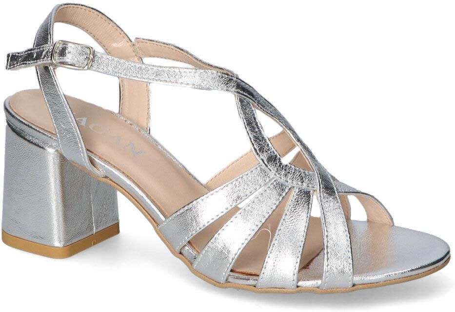 SANA  Sandały Zan Zara 885 Srebro Glass