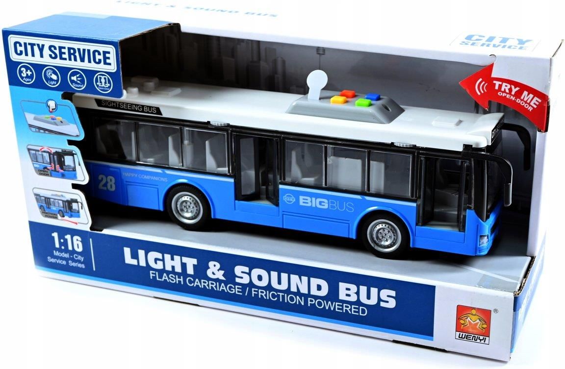 Midex Niebieski Autobus Światło Dźwięk Otwierane Drzwi - Ceny i opinie ...