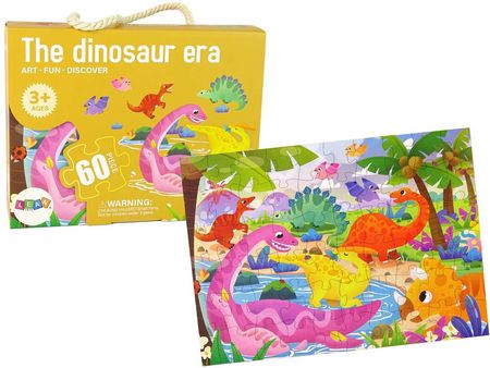 Leantoys Puzzle Dla Dzieci Układanka Era Dinozaurów 60El.
