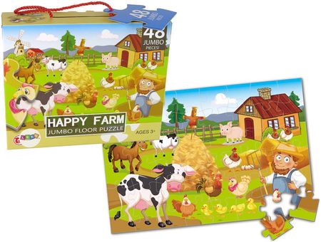 Leantoys Puzzle Dla Dzieci Układanka Farma Zwierzęta 48El.