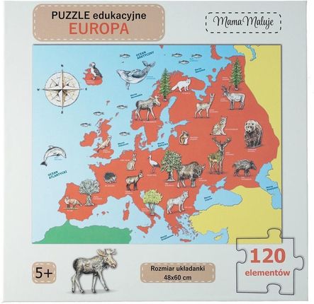 Mama Maluje Puzzle Edukacyjne Europa 120El.