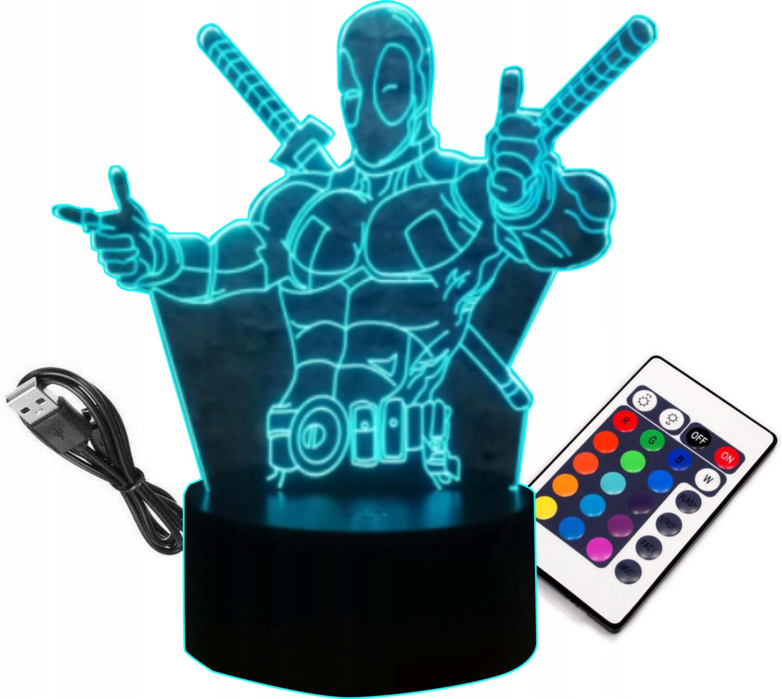 Deadpool Led Lampka 3D Led Deadpool Rgb - Opinie i atrakcyjne ceny na Ceneo.pl