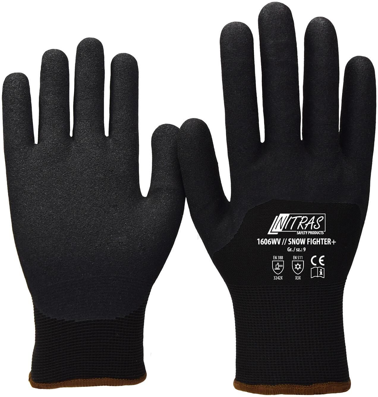 Nitras Snow Fighter Nitril Handschuhe Nitras Snow Fighter Winterhandschuhe - 12 Paar Nitril-beschichtet Für Kälteschutz 12 Paar Arbeitshandschuhe Größe L