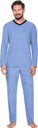 Ciepła piżama męska Regina 592 XXL jasno niebieski