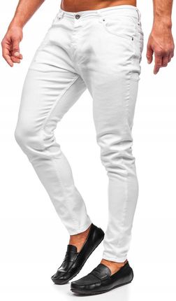 Spodnie Jeansowe Skinny Fit Białe R927 DENLEY_2XL