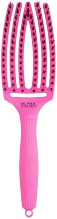 Olivia Garden Finger Brush Combo Medium Szczotka Do Rozczesywania Włosów I Masażu Włosie Dzika Neon Pink