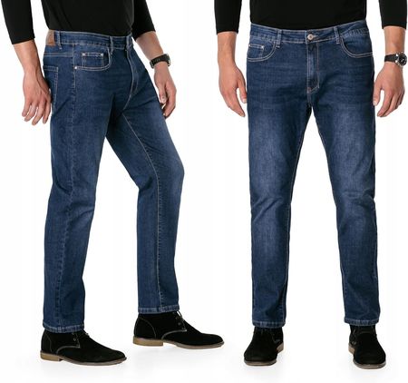 Klasyczne Spodnie Męskie Jeansy Granatowe Texasy Dżinsy 5608 W38 L32